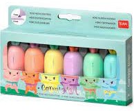 SET OF 6 MINI HIGHLIGHTERS - CARRATE TEAM - CARROT